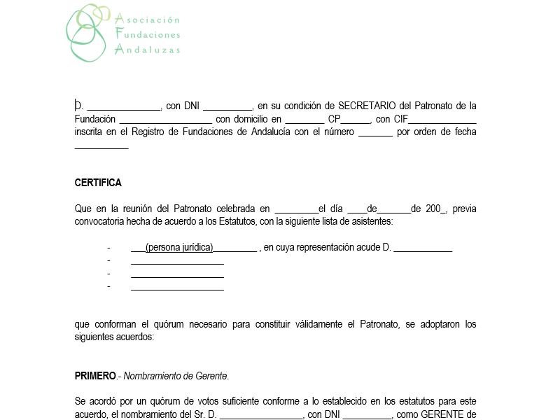 Certificado Nombramiento Gerente