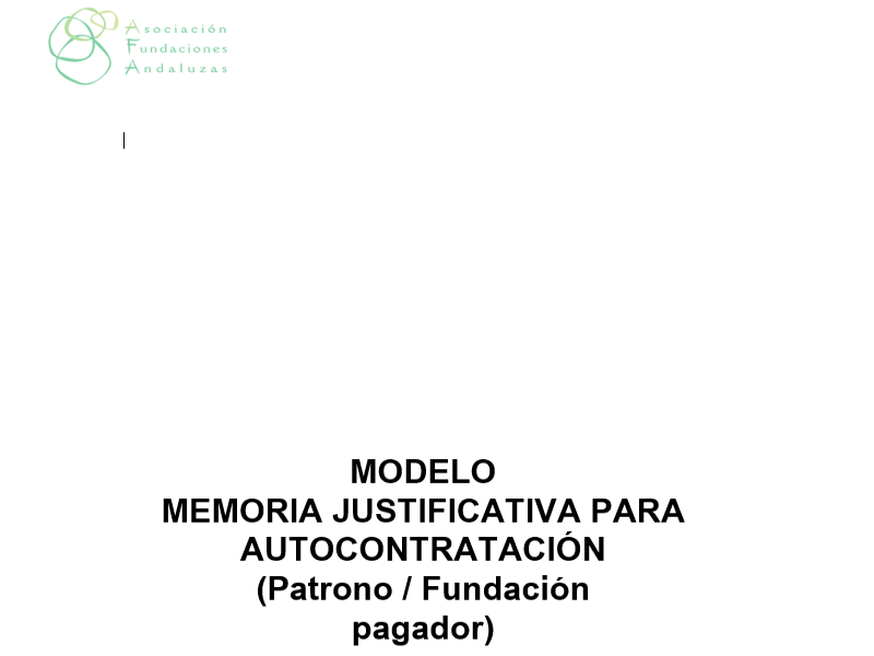 Memoria Justificativa de la Autocontratación Estatal