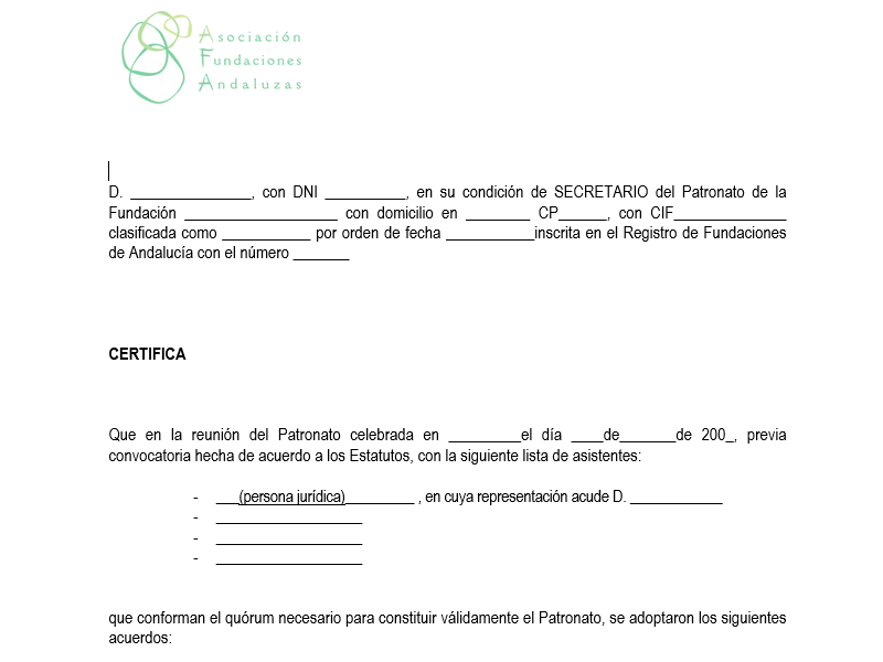 Certificado de Nombramiento y Aceptación de Patronos