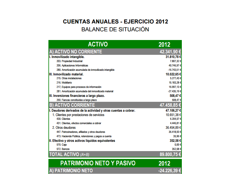 Cuentas Anuales 2012