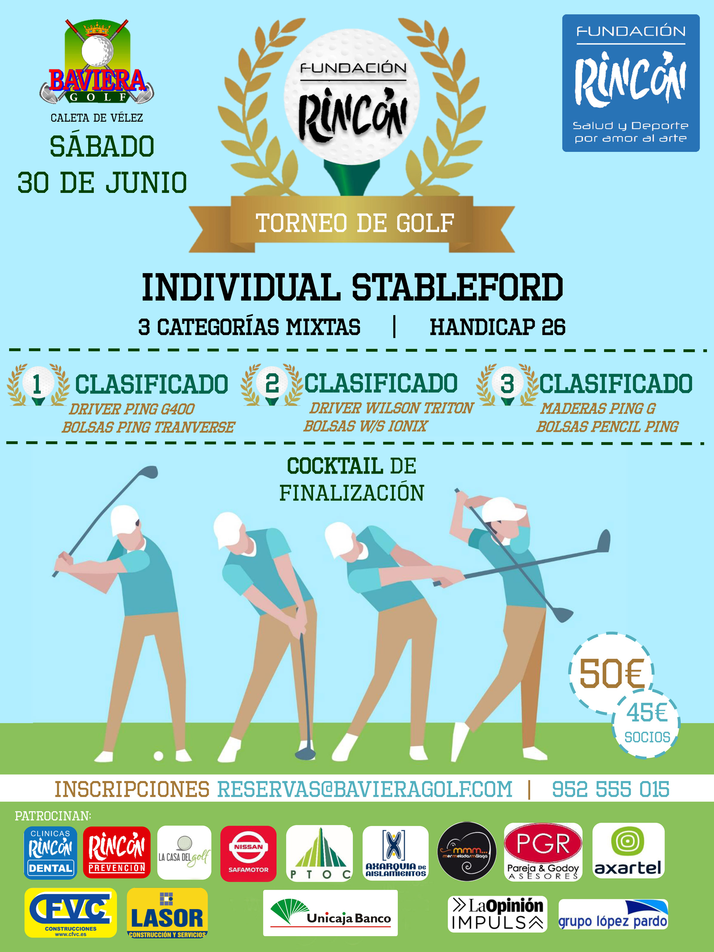 El Torneo de Golf Fundación Rincón se celebrará el próximo 30 de junio