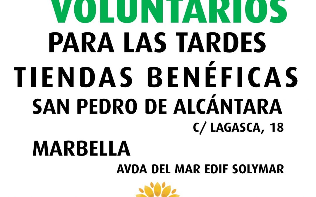 La Fundación Cudeca necesita voluntarios por las tardes en sus tiendas benéficas de Marbella y San Pedro de Alcántara