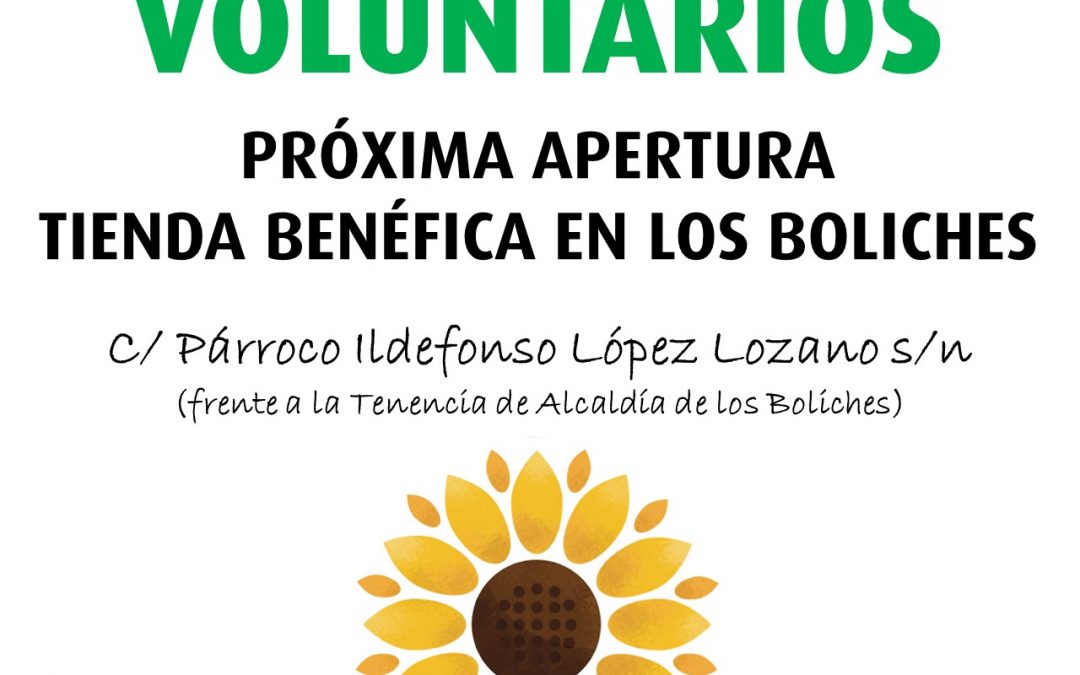 CUDECA necesita voluntarios para su nueva Tienda Benéfica en Los Boliches