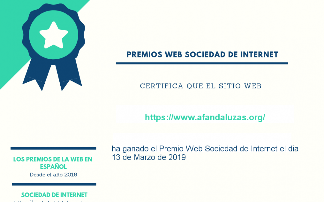 La web de AFA consigue el Premio Web Sociedad de Internet