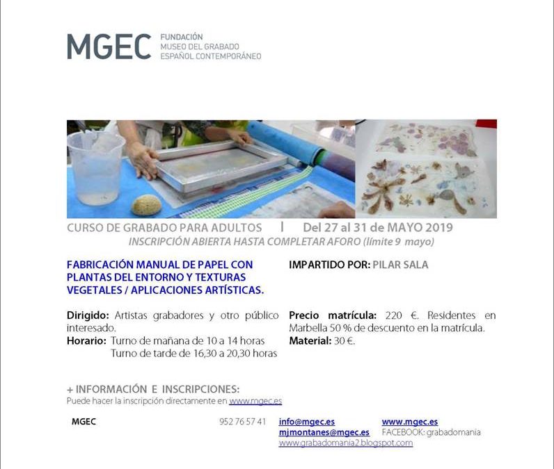 Marbella, Málaga. Curso: FABRICACIÓN MANUAL DE PAPEL CON PLANTAS DEL ENTORNO