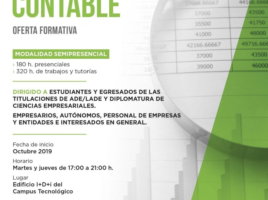 La Universidad de Cádiz y la Fundación Campus Tecnológico ponen en marcha un nuevo Curso de Experto Contable a partir de noviembre