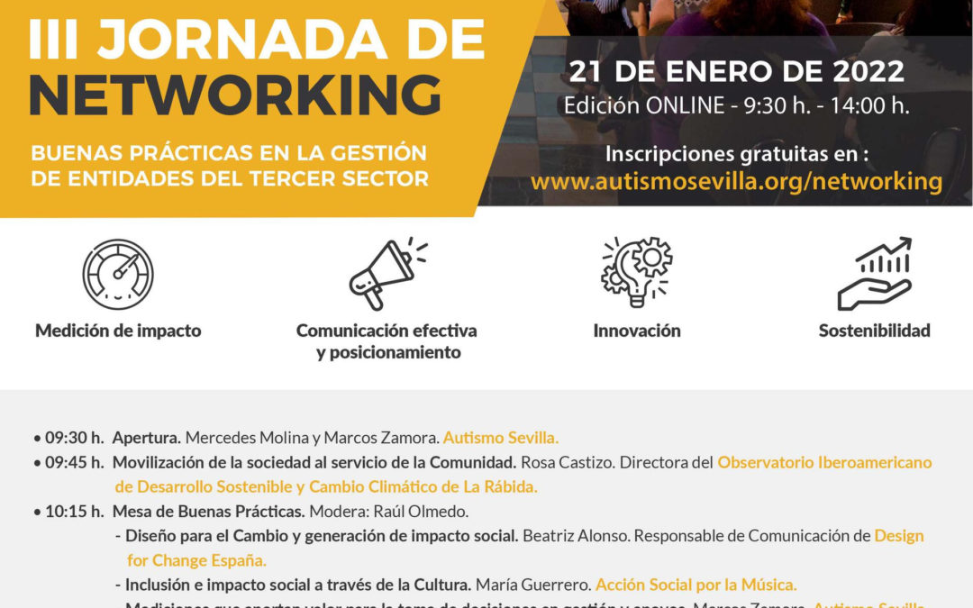Autismo Sevilla anuncia su III Jornada de Networking para el viernes 21 de enero