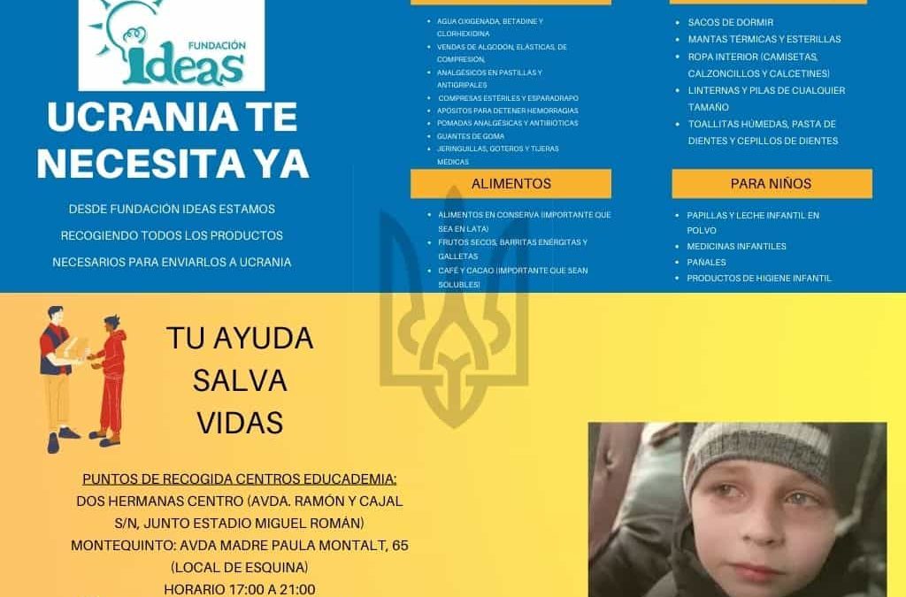 Fundación Ideas lanza una campaña solidaria para llevar elementos de primera necesidad a Ucrania