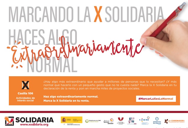 Marcar la casilla de Fines Sociales o X Solidaria en la renta es un gesto extraordinariamente normal que ayuda a millones de personas