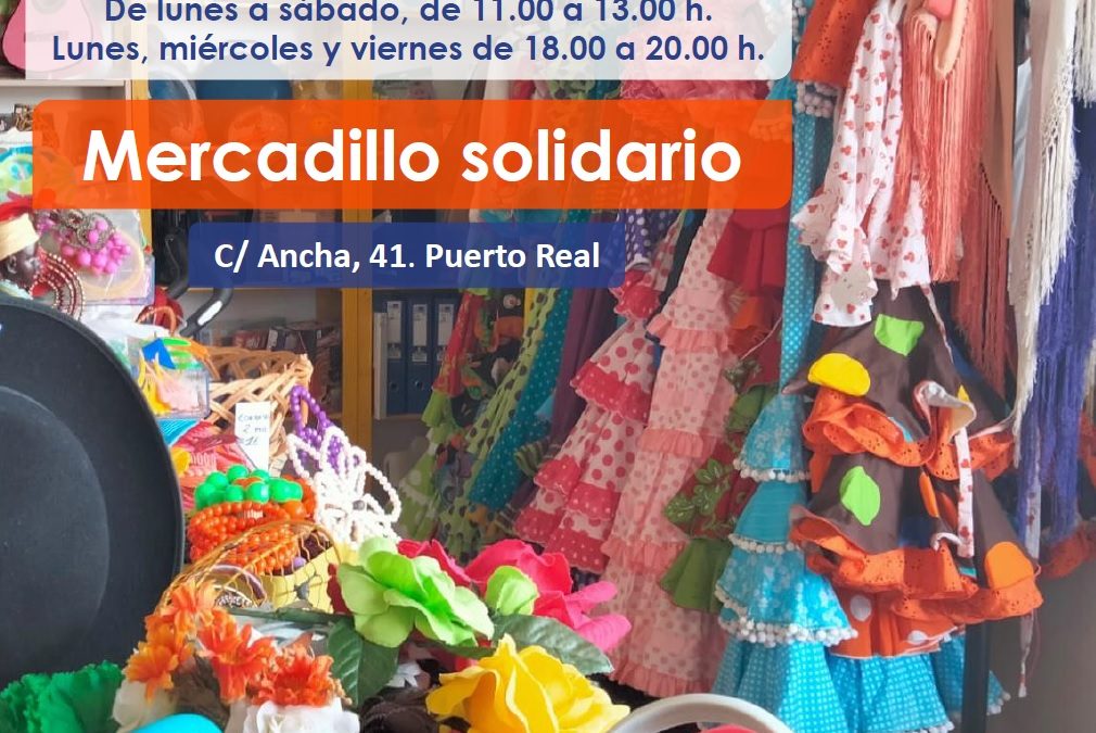 Madre Coraje abre en Puerto Real un mercadillo de trajes y complementos de flamenca con una segunda vida