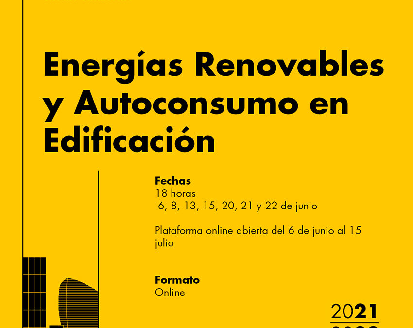 Curso online «Energías Renovables y Autoconsumo en Edificación»