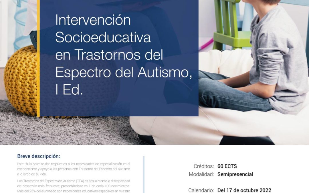 Autismo Sevilla participa en la Dirección Ejecutiva y la Coordinación General del máster sobre TEA de la Universidad Pablo de Olavide