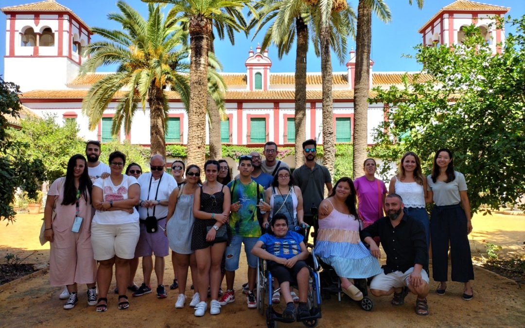 18 alumnos de las asociaciones Anpehi y Amarai se acercan al mundo olivarero en una jornada en la Hacienda Guzmán