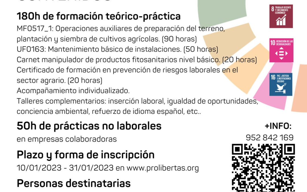 Abierta la convocatoria sobre la 1.ª Edición 2023 de la Escuela de Capacitación en Actividades Agrarias