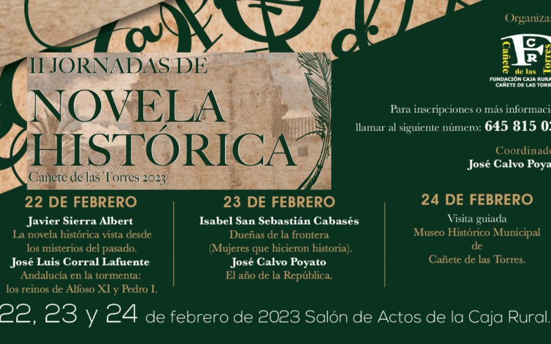 La Fundación Caja Rural de Cañete de las Torres celebrará la II Jornadas de Novela Histórica