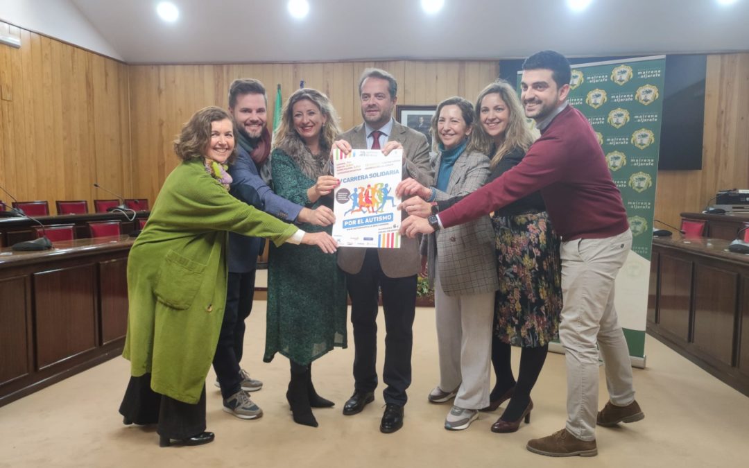 El Alcalde de Mairena, Antonio Conde y la Presidenta de Autismo Sevilla, han presentado el cartel de la IV Carrera Solidaria por el Autismo