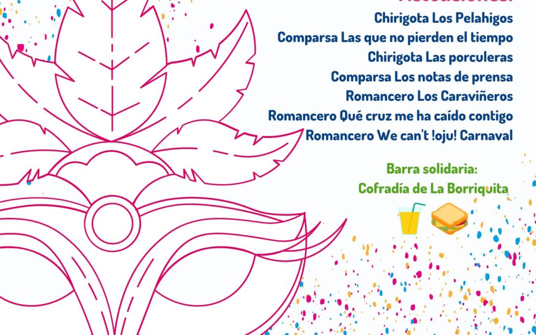 El 29 de abril se celebra un Festival Carnavalesco a beneficio de Madre Coraje en el Colegio La Salle de Puerto Real