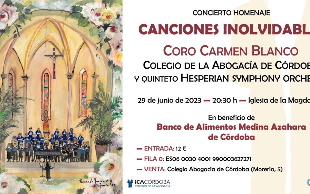 El coro del Colegio de la Abogacía de Córdoba ofrece un concierto en beneficio del Banco de Alimentos de Córdoba