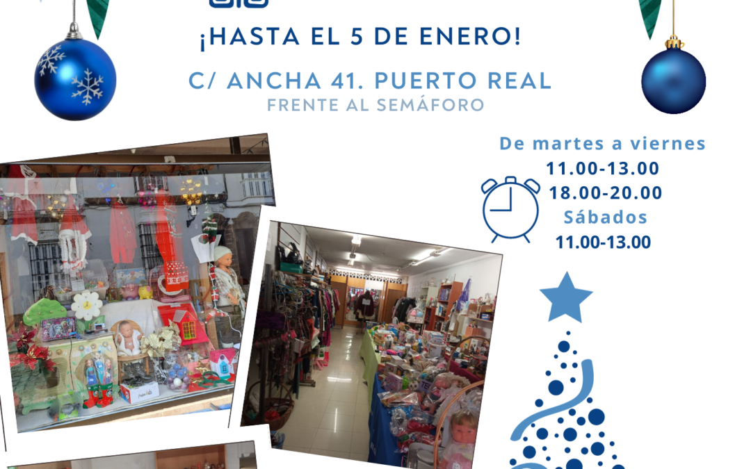 Tienda-Mercadillo navideño de artículos con una segunda vida de Madre Coraje en Puerto Real