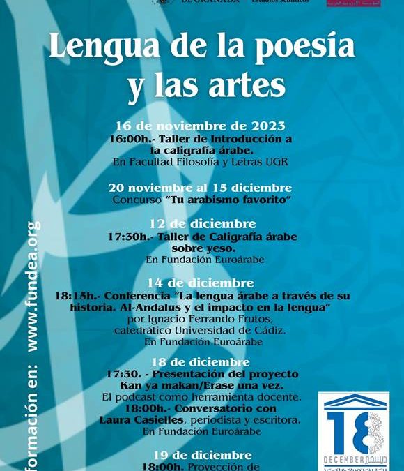 ‘Lengua de la poesía y las artes’ para celebrar el Día Mundial de la Lengua Árabe