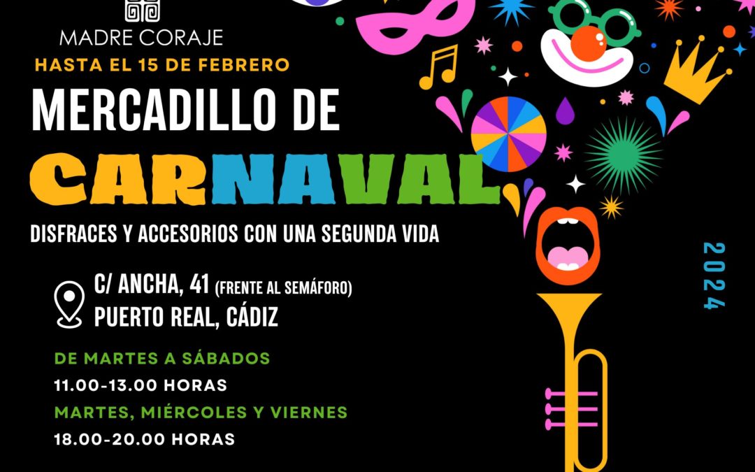 Madre Coraje abre en Puerto Real hasta el 15 de febrero su tradicional Tienda-Mercadillo de Carnaval