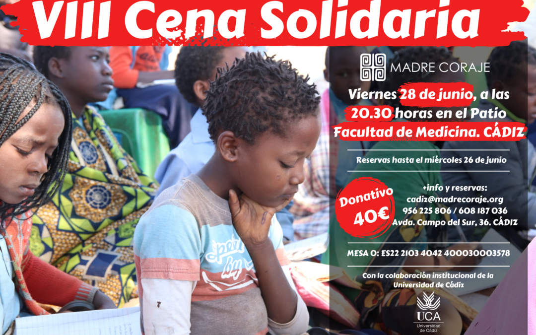 Madre Coraje celebra el próximo viernes 28 de junio su VIII Cena Solidaria en Cádiz
