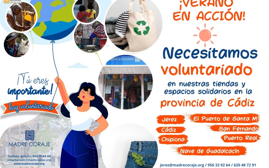 La Fundación Madre Coraje lanza en toda la provincia de Cádiz su campaña de voluntariado «Verano en acción»