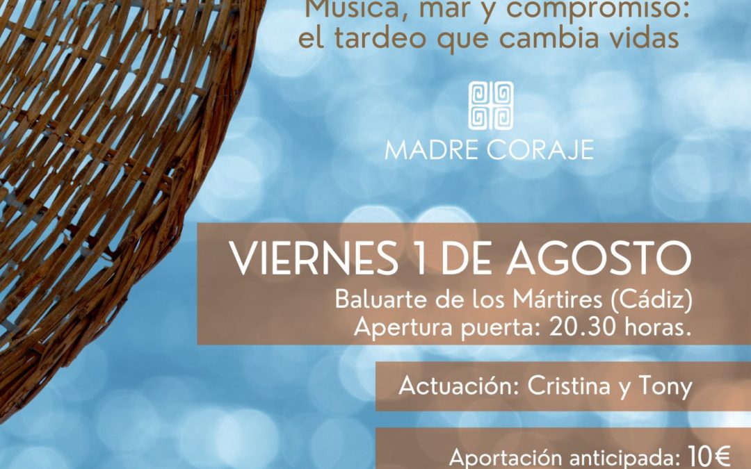 Madre Coraje Cádiz organiza su primer «Tardeo Solidario» con música, vistas al mar y compromiso social
